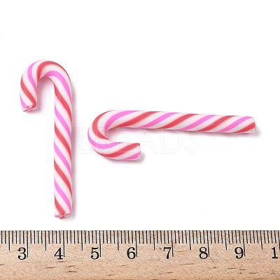 Christmas Candy Cane Handmade Polymer Clay Beads CLAY-P005-04-1