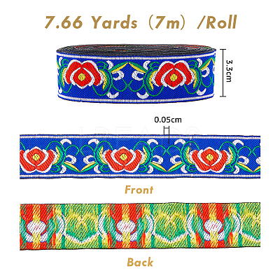 Ethnic Style Polyester Ribbon OCOR-WH0047-38K-1