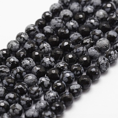 Natural Snowflake Obsidian Beads Strands G-G736-06-4mm-1