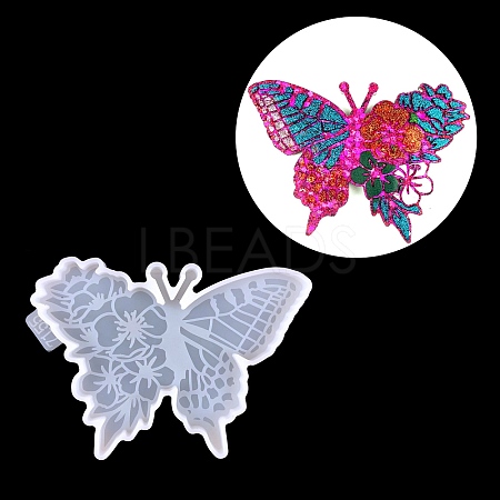 Butterfly with Flower Cup Mat Silicone Molds DIY-M039-09-1