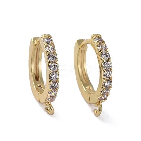 Brass Huggie Hoop Earring Findings KK-P150-42G-1