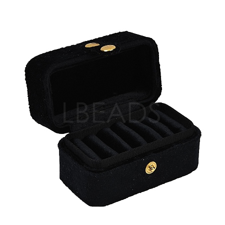 Mini Rectangle Velvet Ring Storage Boxes with Snap Buttons CON-Z009-02B-1