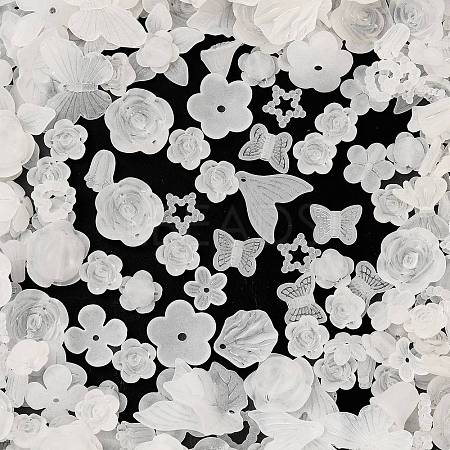 Frosted Transparent Acrylic Beads OACR-U006-03A-1