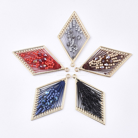 Polyester Thread Woven Big Pendants FIND-S319-15-1
