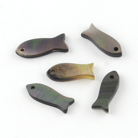 Fish Black Lip Shell Charms SHEL-R009-20-1