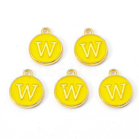 Golden Plated Alloy Enamel Charms LS-ENAM-S118-09W-1