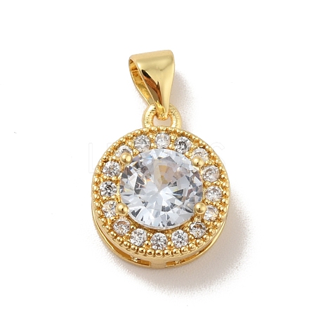 Brass Micro Pave Cubic Zirconia Pendants KK-B059-30G-1