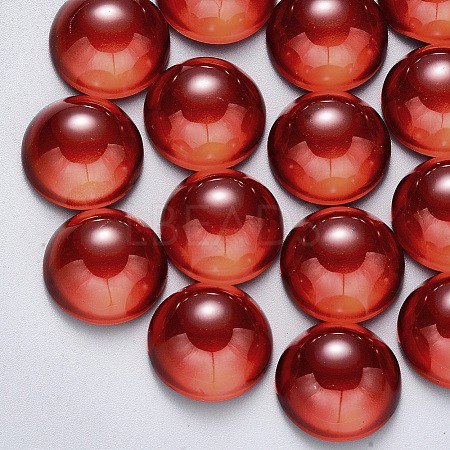 Transparent Spray Painted Glass Cabochons GLAA-S190-013B-D02-1