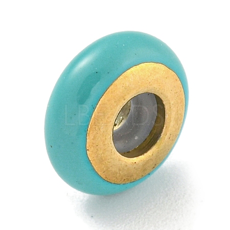 304 Stainless Steel Enamel European Beads STAS-U005-01C-G-1