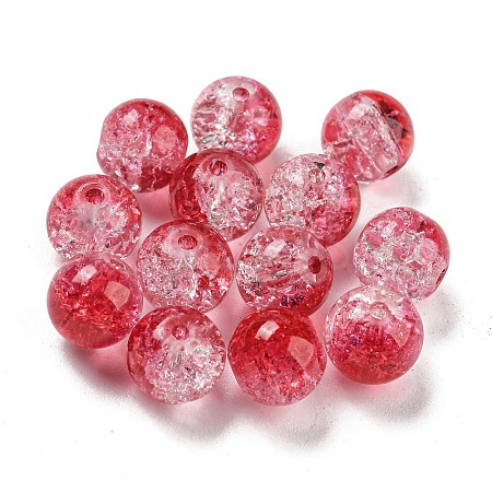 Transparent Spray Painting Crackle Glass Beads GLAA-L046-01B-15-1