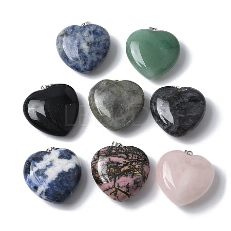Natural Mixed Gemstone Pendants G-A259-02P-1