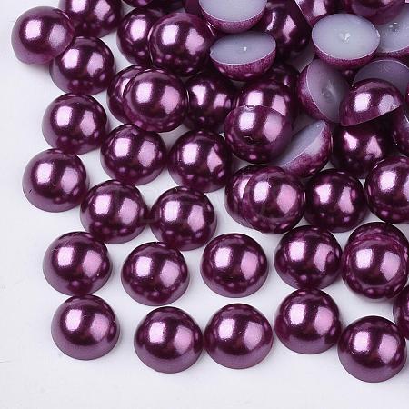 ABS Plastic Imitation Pearl Cabochons SACR-S738-8mm-Z47-1