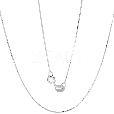 Anti-Tarnish 2Pcs Rhodium Plated 925 Sterling Silver Boston Link Chain Necklaces Set STER-BBC0006-13A-1