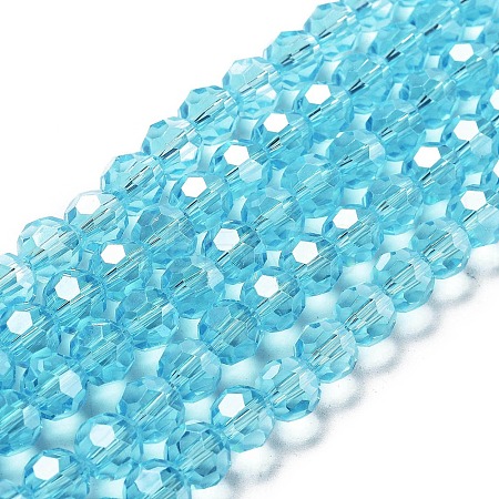 Electroplate Transparent Glass Beads Strands EGLA-A035-T8mm-A08-1