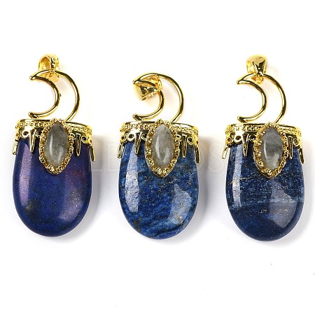 Dyed Natural Lapis Lazuli Pendants G-L524-17G-11-1