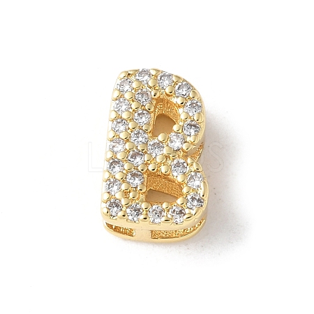 Brass Micro Pave Clear Cubic Zirconia Initial Multi-strand Links KK-S520-01G-02-1