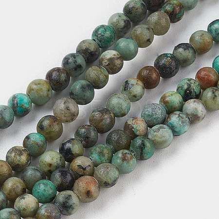 Natural African Turquoise(Jasper) Bead Strands LS-G-A130-2mm-L03-1