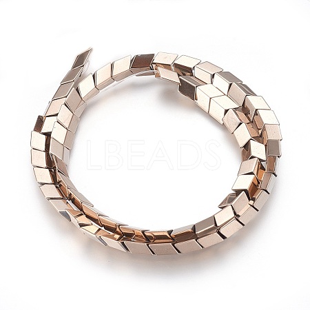 Electroplated Non-magnetic Synthetic Hematite Beads Strands G-P392-E09-1