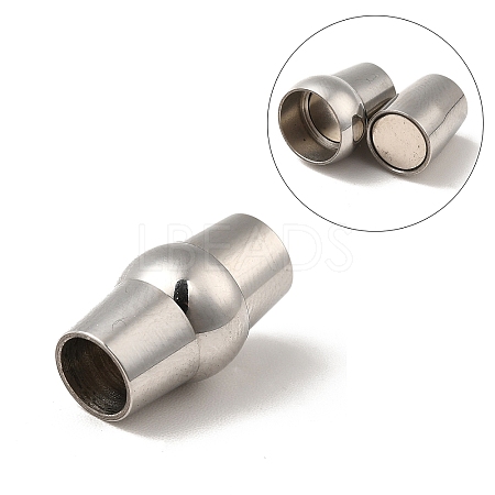 Tarnish Resistant 304 Stainless Steel Magnetic Clasps with Glue-in Ends STAS-K006-09C-5mm-1