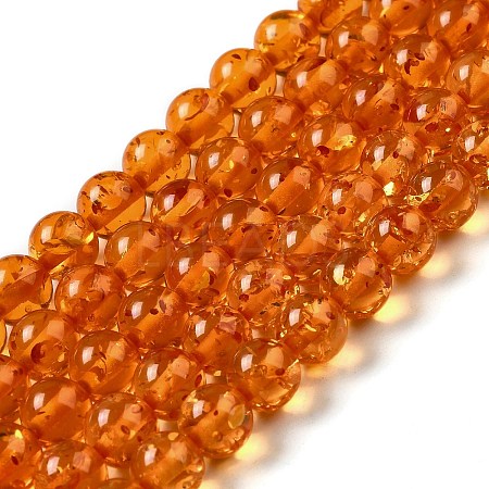 Resin Imitation Amber Beads Strands X-RESI-Z017-01B-1