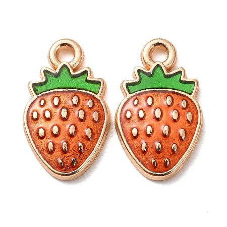 Light Gold Plated Alloy Enamel Pendants ENAM-R136-20B-1-1