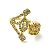 Brass with Cubic Zirconia Rings RJEW-B057-04G-01-2