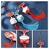 AHADEMAKER 3Pcs 3 Colors Ceramic Lucky Cat Car Pendant Decorations HJEW-GA0001-29-3