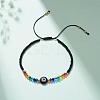 Lampwork Evil Eye & Glass Beaded Bracelet BJEW-JB08367-04-2