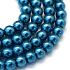 Baking Paint Glass Pearl Round Bead Strands HY-Q003-10mm-06-1