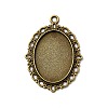 Oval Antique Bronze Color Zinc Alloy Pendant Settings for Cabochon & Rhinestone X-PALLOY-A15257-AB-LF-1