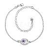 Delicate Silver Plated Brass Cubic Zirconia Filigree Anklets AJEW-BB05248-B-1