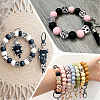 50Pcs 10 Styles Printed Round Silicone Focal Beads SIL-SP0001-25-7