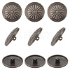 20Pcs 1-Hole Alloy Shank Buttons BUTT-GF0004-10B-6