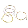 Natural Mixed Gemstone & Seed Braided Bead Bracelet BJEW-JB09613-1