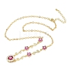Brass Pave Cubic Zirconia Flower Pendant Necklaces NJEW-C121-04A-01G-4