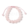 10mm Round Dyed Natural Rose Quartz Braided Bead Bracelets BJEW-C067-01C-20-2