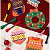 DIY Christmas Tree & Wreath & Bell & Sock & Vest Wooden Weaving Art DIY-P033-04-9