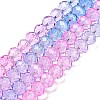 Transparent Painted Glass Beads Strands DGLA-A034-T6mm-A08-2