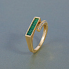 Brass Micro Pave Clear Cubic Zirconia Finger Rings for Women TP7035-1