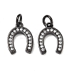 CZ Brass Micro Pave Cubic Zirconia Horse Shoe Charms ZIRC-L018-13B-1