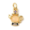 Brass Micro Pave Colorful Cubic Zirconia Glass Pendants KK-R162-026A-G-1