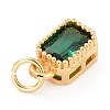 Real 18K Gold Plated Brass Inlaid Cubic Zirconia Charms ZIRC-L100-075G-02-3