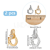 2Pcs 2 Colors S925 Sterling Silver Micro Pave Clear Clear Cubic Zirconia Twister Clasps STER-PH0003-56-2