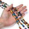 Square Handmade Millefiori Glass Beads Strands X-LK-R004-14-4