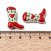 Boot Baking Paint Glass Enamel  Beads LAMP-C020-02K-3