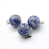 Round Natural Blue Spot Jasper Pendants G-Q434-01-2