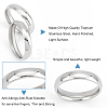 DICOSMETIC 14Pcs 7 Size 304 Stainless Steel Simple Plain Band Finger Ring for Women RJEW-DC0001-02-4