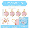 12Pcs Brass & Glass Imitation Cat Eye Round Charms PALLOY-TAC0237-04-4
