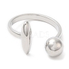 Brass Oval & Round Open Cuff Rings for Women RJEW-G288-03P-2