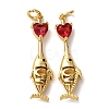 Brass Pave Cubic Zirconia Pendants KK-A271-05G-01-1